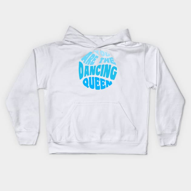 Dancing Queen Blue Gradient Kids Hoodie by CMORRISON12345